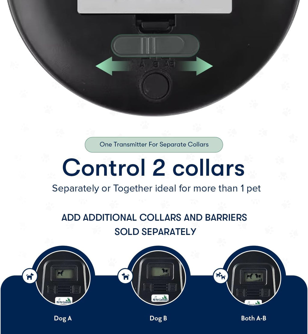 Adjustable range electronic boundary device for training dogs inside the home
