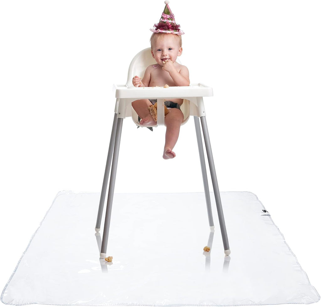 Graco under high chair mat front view clear waterproof floor cover for baby feeding time