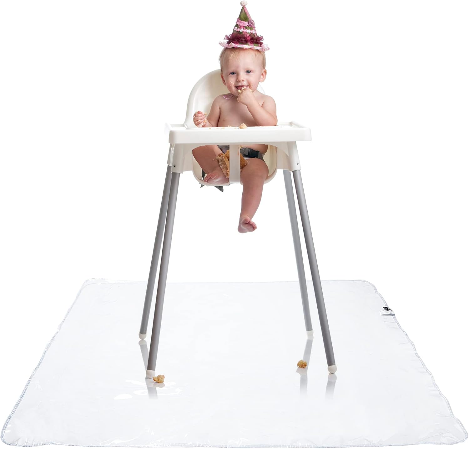 Graco under high chair mat front view clear waterproof floor cover for baby feeding time