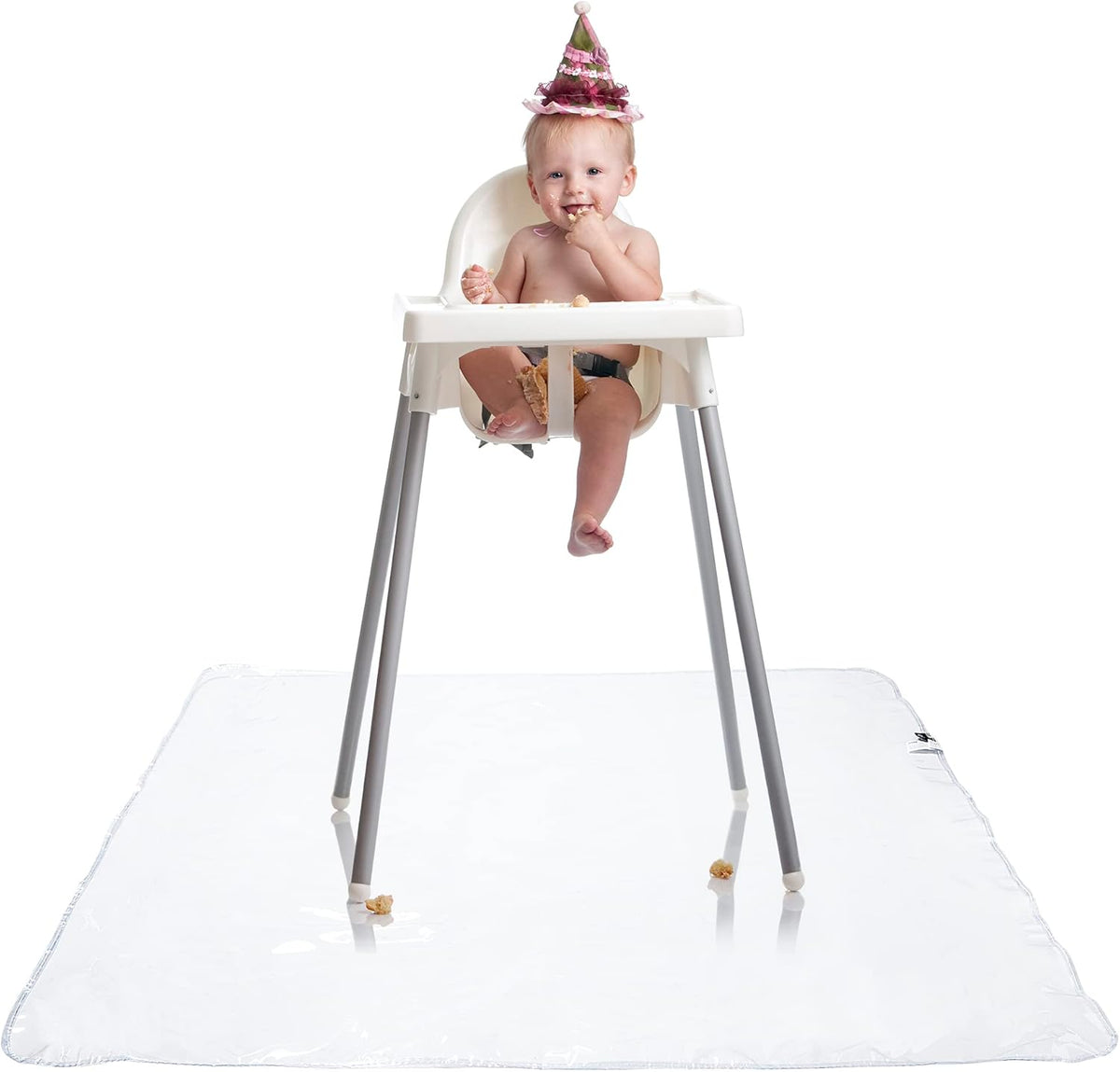 Graco under high chair mat front view clear waterproof floor cover for baby feeding time
