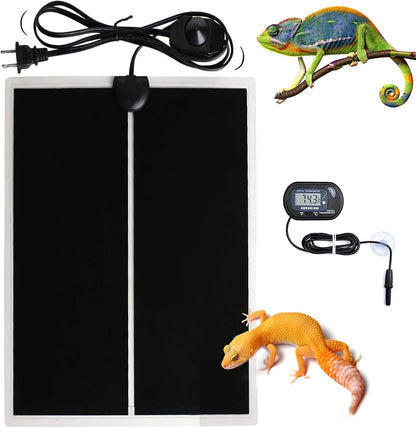 MQ Reptile Terrarium Heat Pad with LCD Digital Aquarium Thermometer, 5.5 x 6in Power Adjustment Under Tank Heater Mat for Pets, Small Animals, Seedling, 5W - Image 10