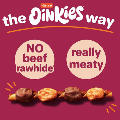 Hartz Oinkies 18 count pack showing healthy oven baked dog treats