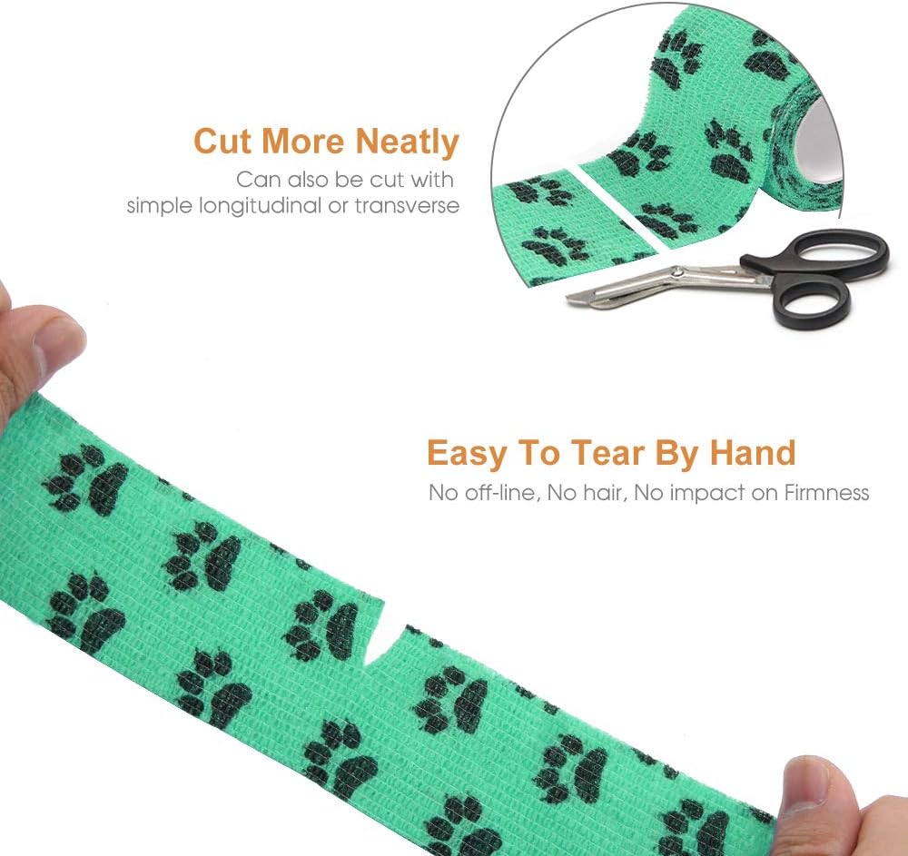 Aupcon bandage wrap being torn by hand demonstrating ease of use
