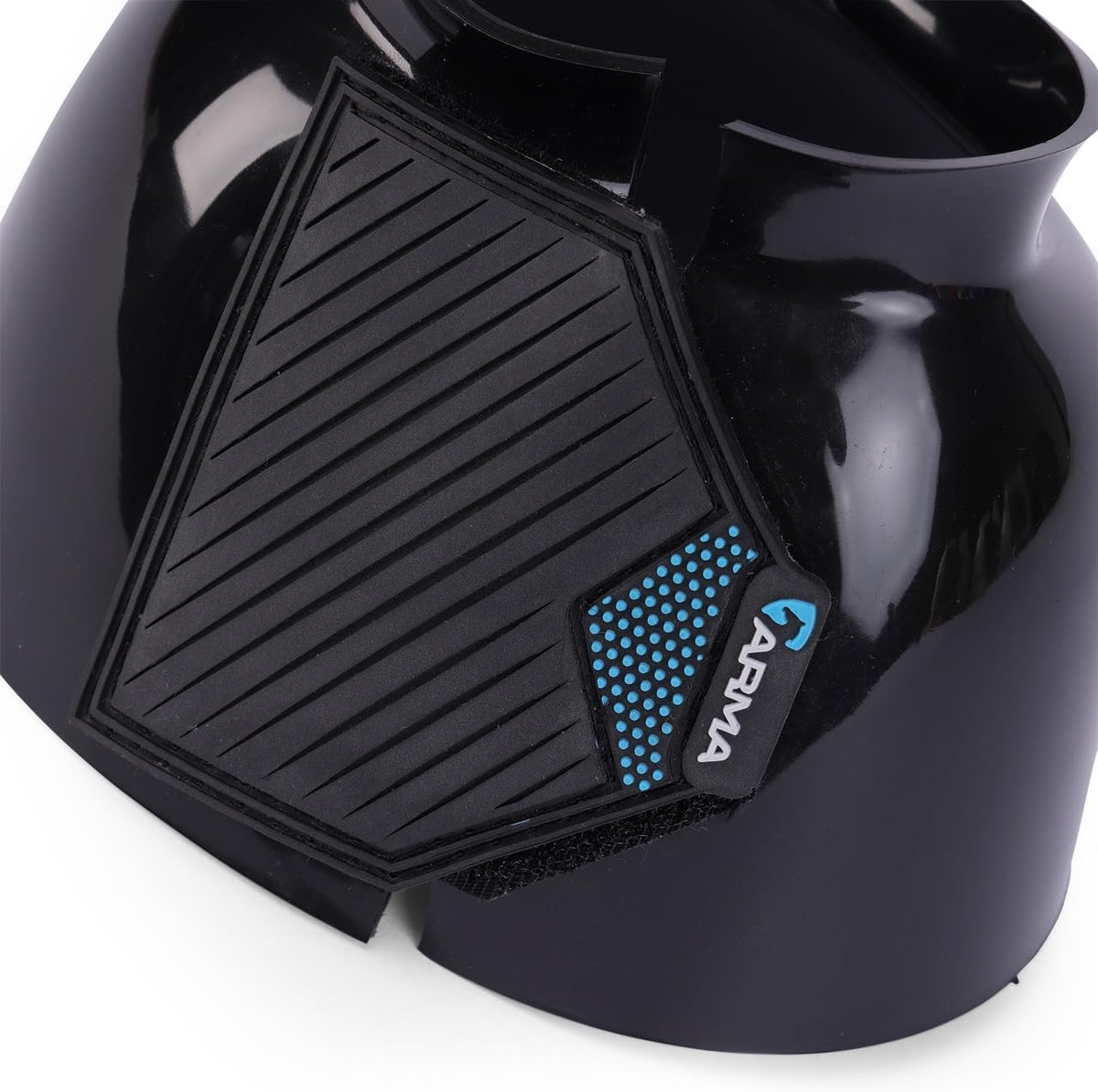 Shires ARMA smooth gloss black bell boots pair for horse hoof security