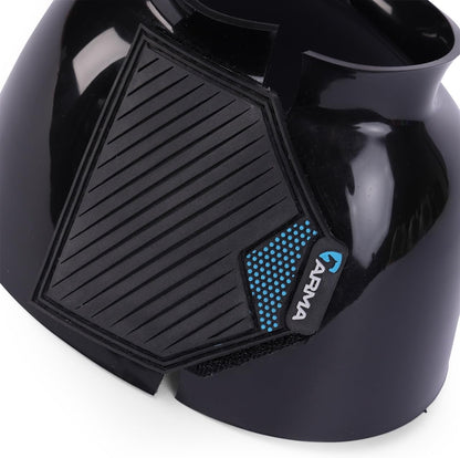 Shires ARMA smooth gloss black bell boots pair for horse hoof security