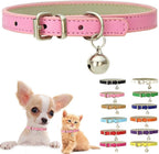 Weimostar pink XXS cat collar with silver bell front view