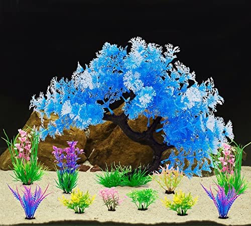Safe eco friendly PVC plastic fish tank decorations arranged inside a twenty gallon aquarium