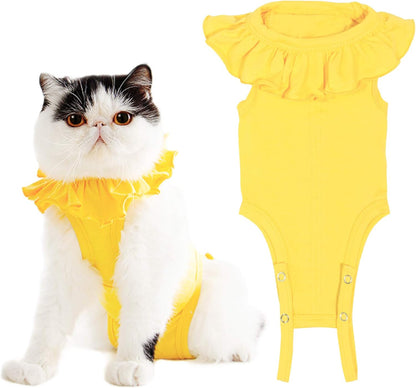 Cat Recovery Suit for Abdominal Wounds and Skin Diseases, Breathable Surgical Recovery Shirt After Surgery Wear Anti Licking Wounds,E-Collar Alternative for Cats Pet Kitten(RSC01-pink-s) - Image 12