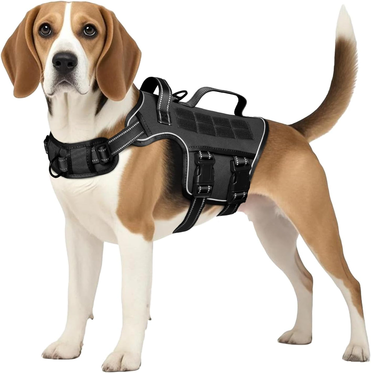 Dog Harness for Large Dogs Heavy Duty, Tactical No Pull Dog Harness with Molle System, Easy On and Off Service Dog Vest, Breathable Padded, Adjustable Reflective Pet Vest for Walking Hiking Training - Image 10