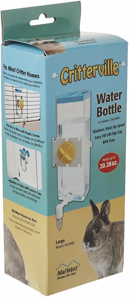 MidWest small animal water bottle lift top cap refilling mechanism