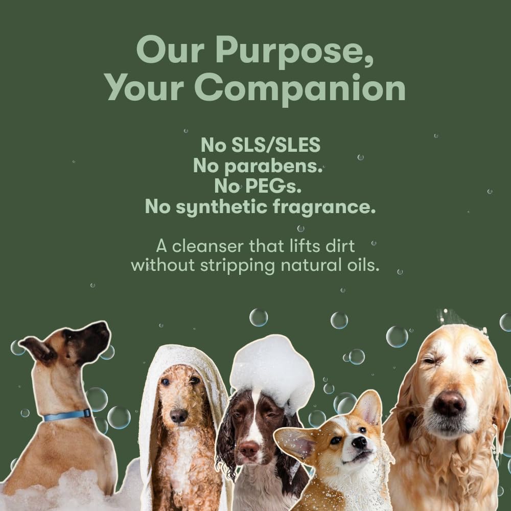 USA imported gentle dog shampoo for sensitive canine skin close up view