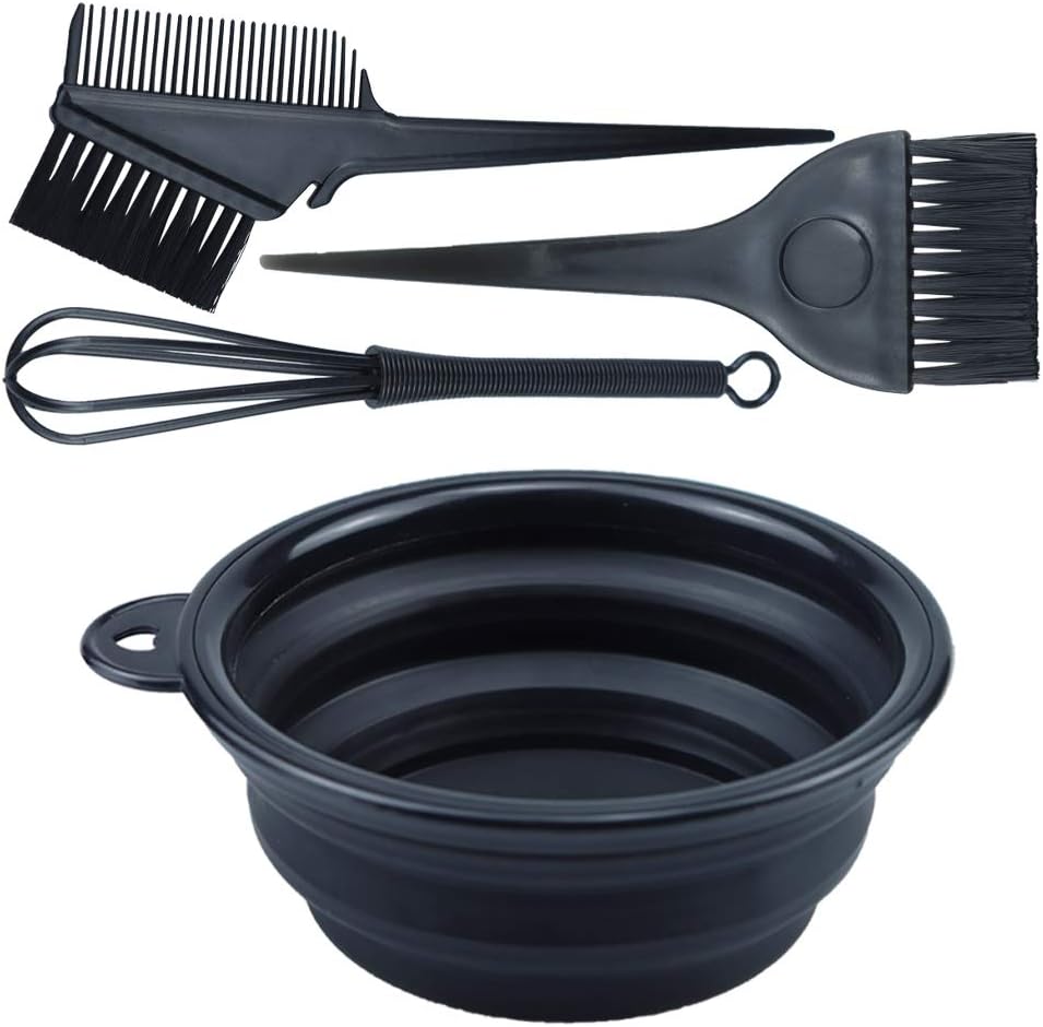 KOENWEENI 4PCS Hair Dye Kit front view showcasing the complete black professional salon tools set.