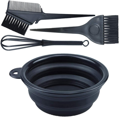 KOENWEENI 4PCS Hair Dye Kit front view showcasing the complete black professional salon tools set.