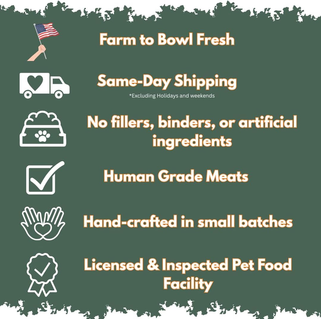 Ancestral Raw Nutrition raw frozen dog and cat food ingredients label