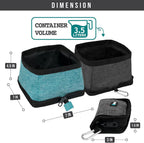 PetAmi portable pet dish folded and zipped up into a compact travel pouch.