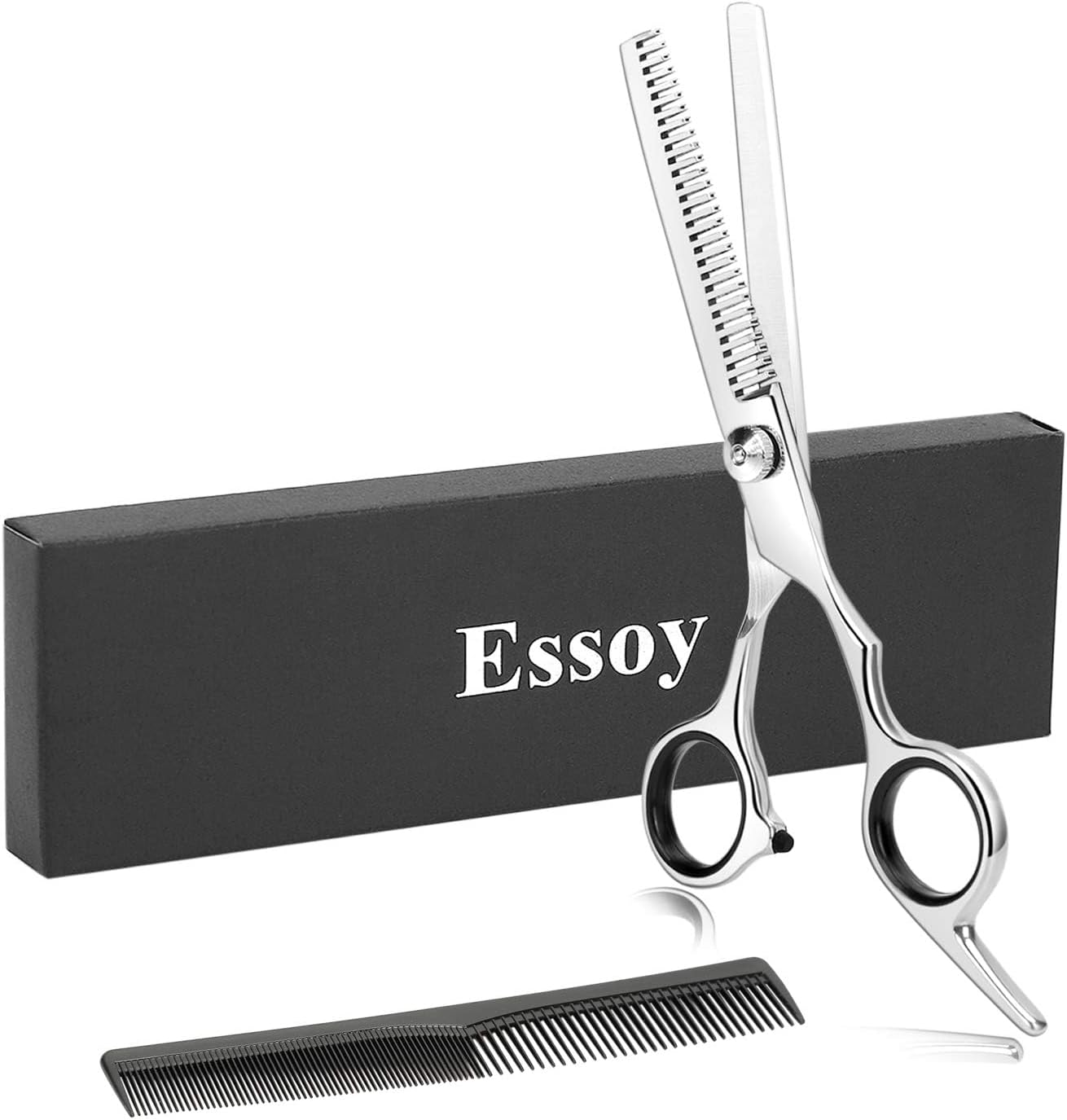 Essoy Professional Thinning Shears 6.5 inch hair cutting scissors front view for precise texturizing.