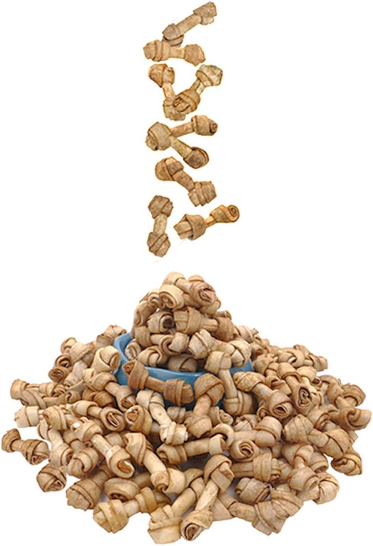 MON2SUN Dog Rawhide Knot Bones Mini Bones Rawhide Chews Natural 2.5 Inch 60 Count for Puppy and Small Dogs - Image 11