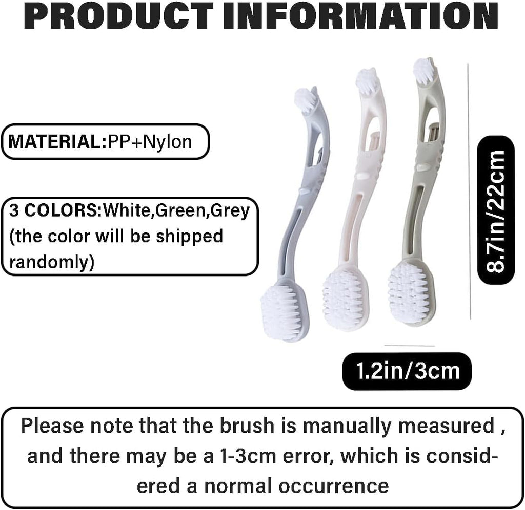 MANON ROSA dual head bird cage brush showing reverse bristle design for tight wire crevices