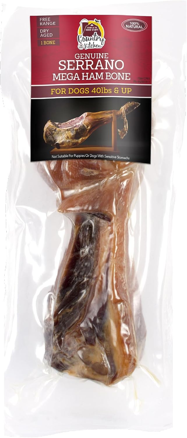 Country Kitchen Genuine Serrano Half Ham Bone, 100% Natural, Dry Aged, for Medium Sized Dogs, 20 lbs and up, 2 Bones, Pack of 1 - Image 10
