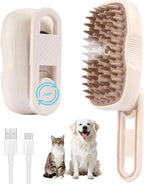 Cat Steam Brush for Shedding, 4 in 1 Rechargeable Steam Brush for Cats and Dogs, Anti-Static, Massage, Cleaning, Shedding & Combing All in One! (Purple) - Image 9