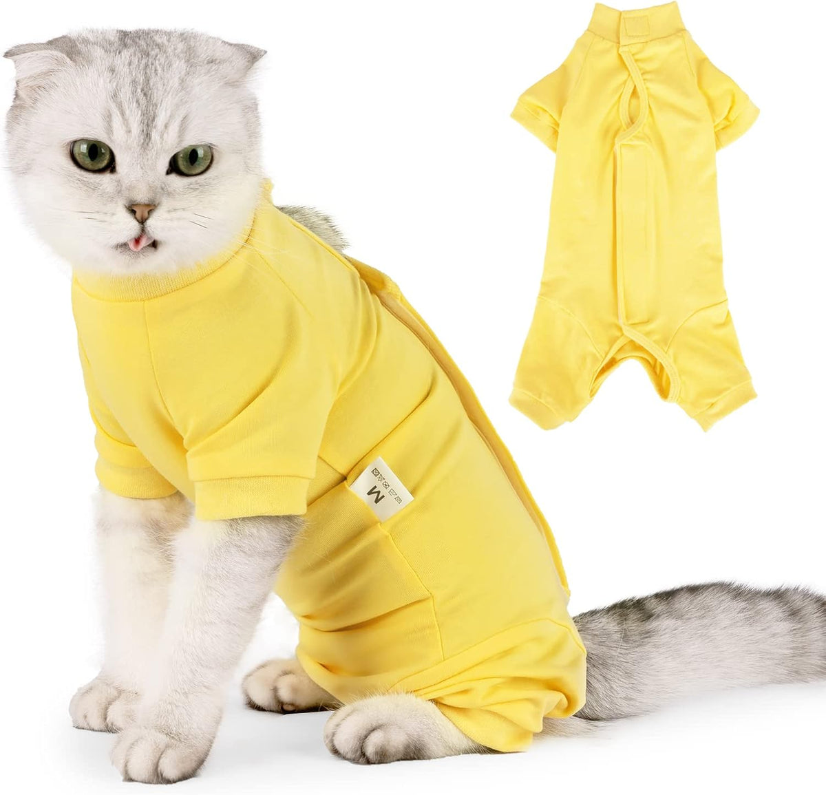 LIANZIMAU Cat Surgical Recovery Suit Professional for Male Female Dog Abdominal Wounds Cone E-Collar Alternative Anti-Licking Pet Surgical Recovery Pajama Suit Soft Fabric Onesie for Cats - Image 10