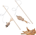 NOWFRESH Cat Wand Toy Set, 2 PCS Interactive Cat Teaser Wands with Cute Bee & Mouse Designs, Equipped with Bells and Streamers to Captivate Your Cat's Attention - Image 13