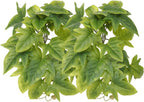 2Pack Reptile Fake Plants for Terrarium, Snake Tank Accessories, Habitat Decor Artificial Hanging Plants with Suction Cup - Fake Monstera - Image 12