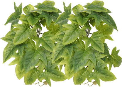 2Pack Reptile Fake Plants for Terrarium, Snake Tank Accessories, Habitat Decor Artificial Hanging Plants with Suction Cup - Fake Monstera - Image 12