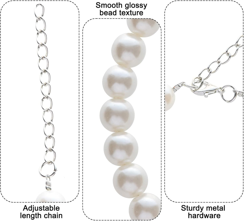 Small puppy wearing a Fengek luxury white pearl necklace for birthday party.