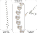 Small puppy wearing a Fengek luxury white pearl necklace for birthday party.