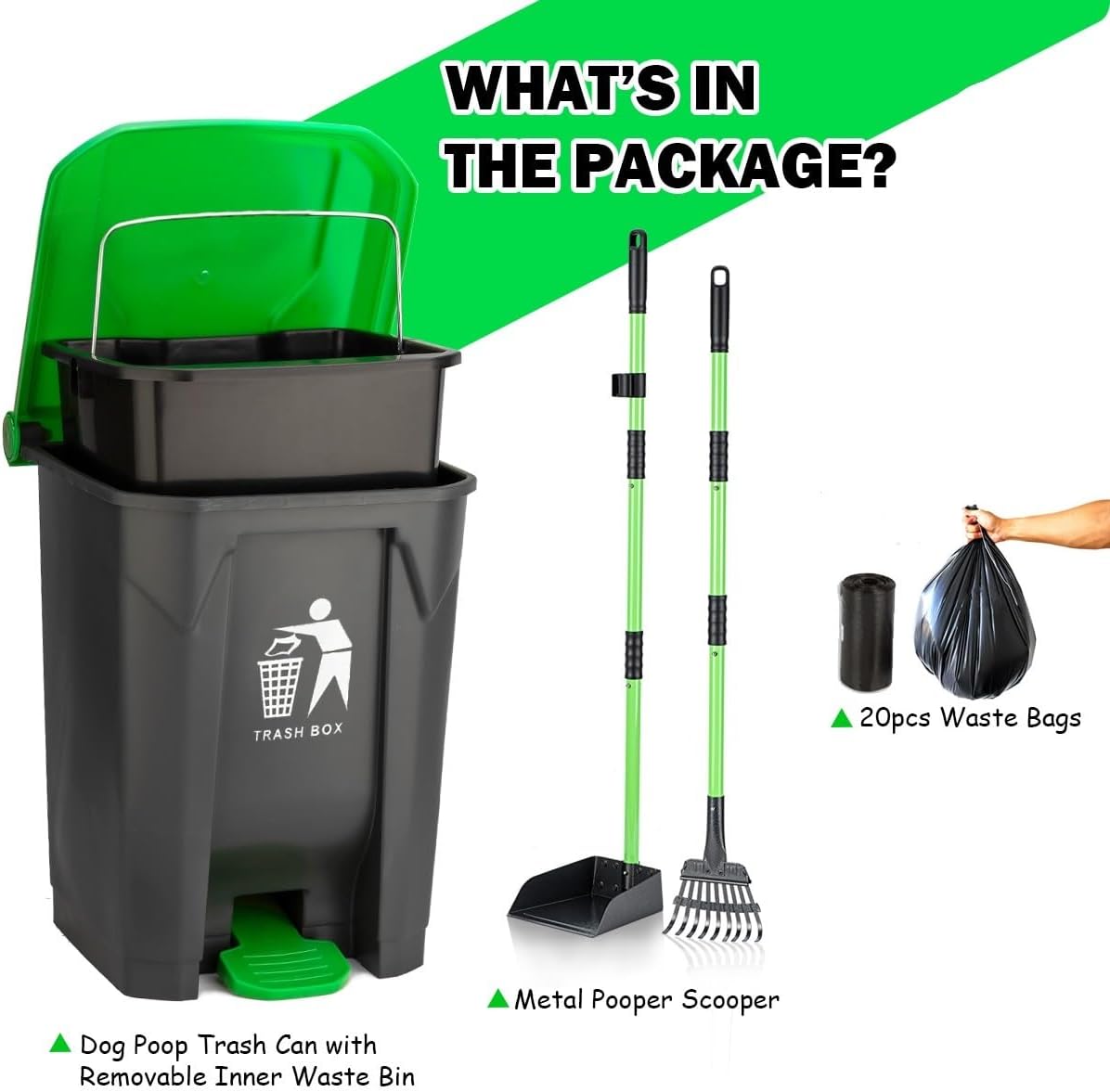 MXF foldable claw design dog poop scooper showing its compact storage mechanism