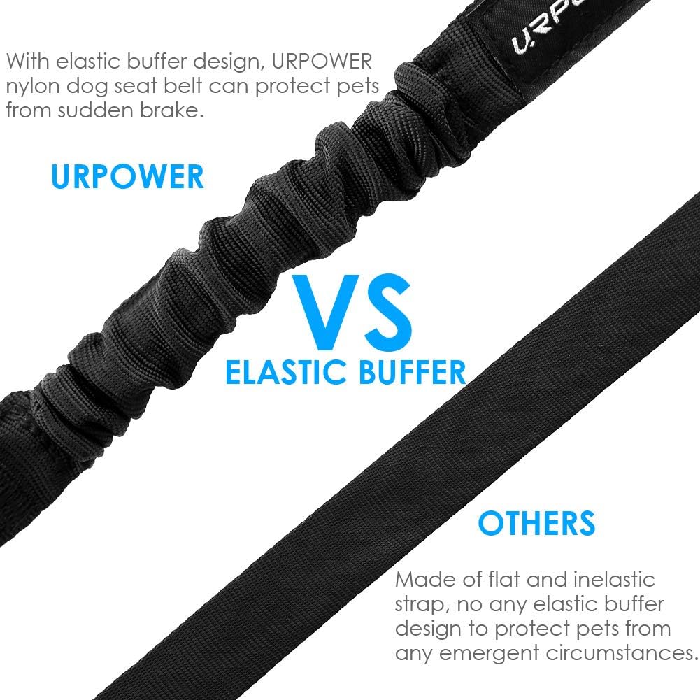 Durable nylon dog car restraint with universal buckle tab
