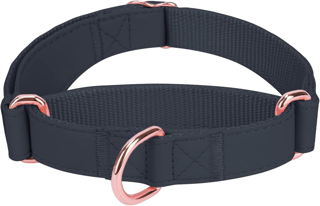 Soft Leather Martingale Dog Collar - Adjustable Rose Gold Limited Slip Collars [Easy to Clean], Stylish Durable Heavy Duty Nylon No Pull Training Collar for Small Medium Large Dogs M Purple - Image 10