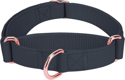 Soft Leather Martingale Dog Collar - Adjustable Rose Gold Limited Slip Collars [Easy to Clean], Stylish Durable Heavy Duty Nylon No Pull Training Collar for Small Medium Large Dogs M Purple - Image 10