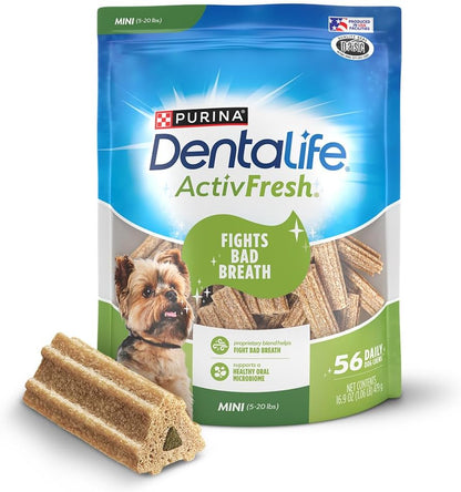 Dentalife ActivFresh Dog_Chews for Mini and Small Dogs 5-20 lbs., Dental-Chews to Freshen Breath, Chicken Flavor, 16.9 oz., 56 Chews - 56 ct. Pouch (Pack of 2) - Image 11
