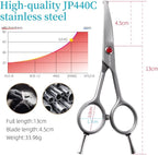 Gray pet grooming scissors by FOGOSP showing Japanese stainless steel blade