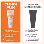 ClearFur veterinary recommended pet skin healing formula back view.