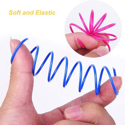 ISMARTEN non toxic plastic cat spring toy close up flexible design