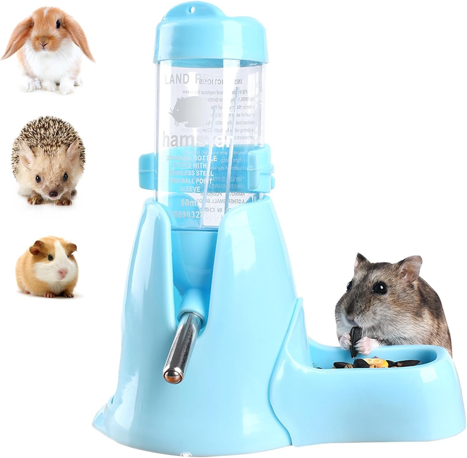 Shudyear 3 in 1 Pet Automatic Water Dispenser PP Water Bottle No Drip Small Pet Water Bottle for Dwarf Hamster Mouse Rat Hedgehog (Pink) - Image 6