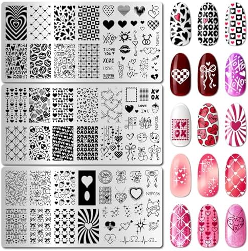 Arbuya Valentines Day nail art stamping plates front view