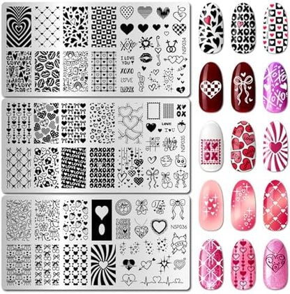 Arbuya Valentines Day nail art stamping plates front view