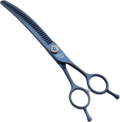Professional Dog Grooming Scissors Pet Curved Chunker Shears 7.0'' Extremely Sharp Blades 440C Steel Thinning Scissors Durable Smooth Motion & Fine Cut for Dogs and Cats (Multicolored) - Image 10