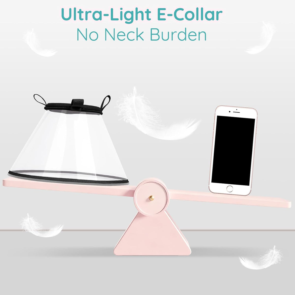 Reflective trim detail on black recovery e-collar