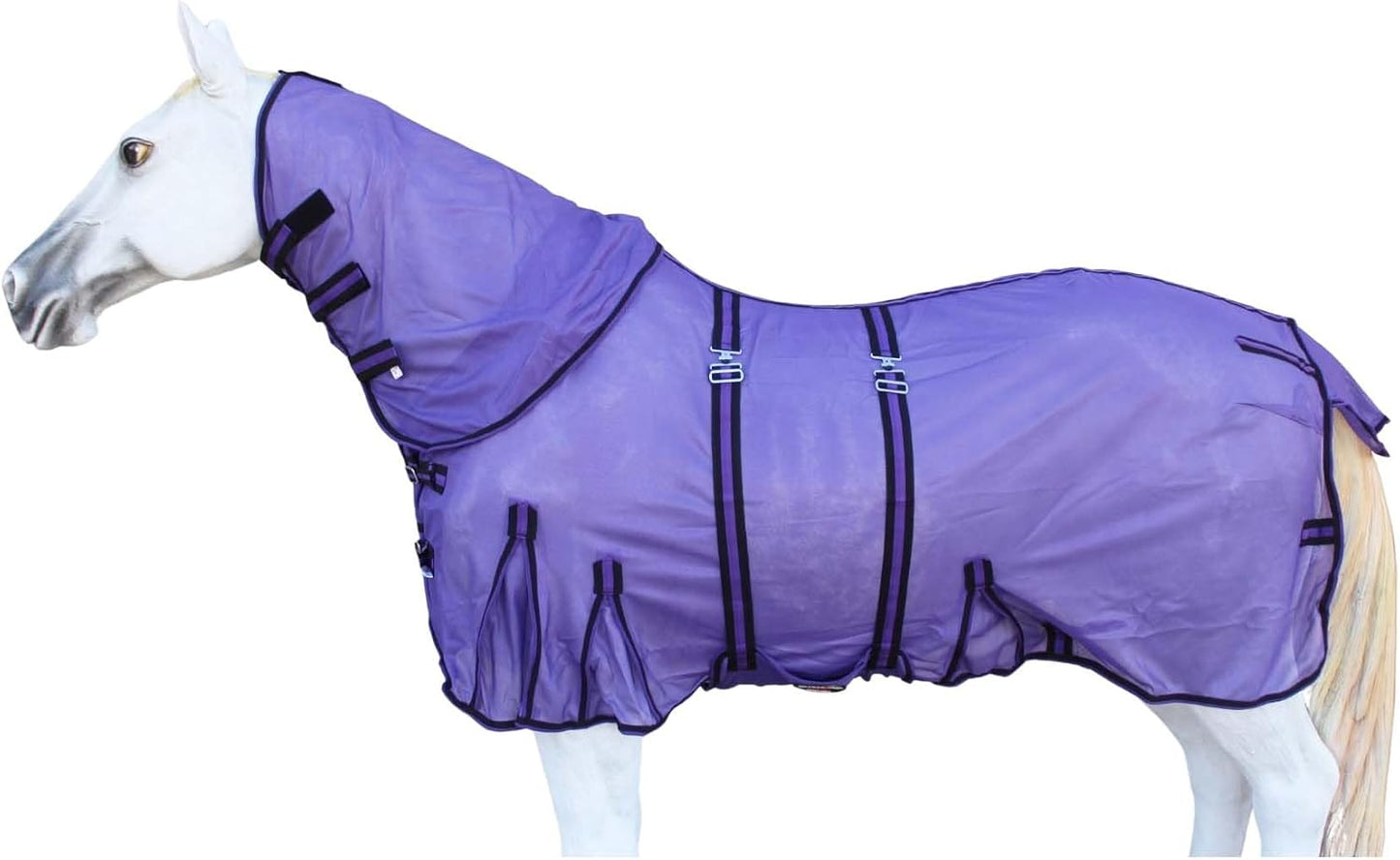 Challenger Horse Summer Scrim Mesh Full Neck Light Fly Sheet Bellyband Purple 73102 - Image 12