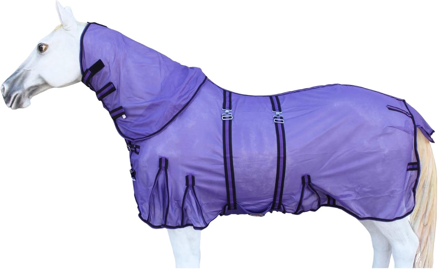 Challenger Horse Summer Scrim Mesh Full Neck Light Fly Sheet Bellyband Purple 73102 - Image 12