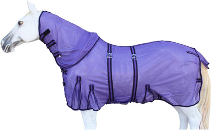 Challenger Horse Summer Scrim Mesh Full Neck Light Fly Sheet Bellyband Purple 73102 - Image 12