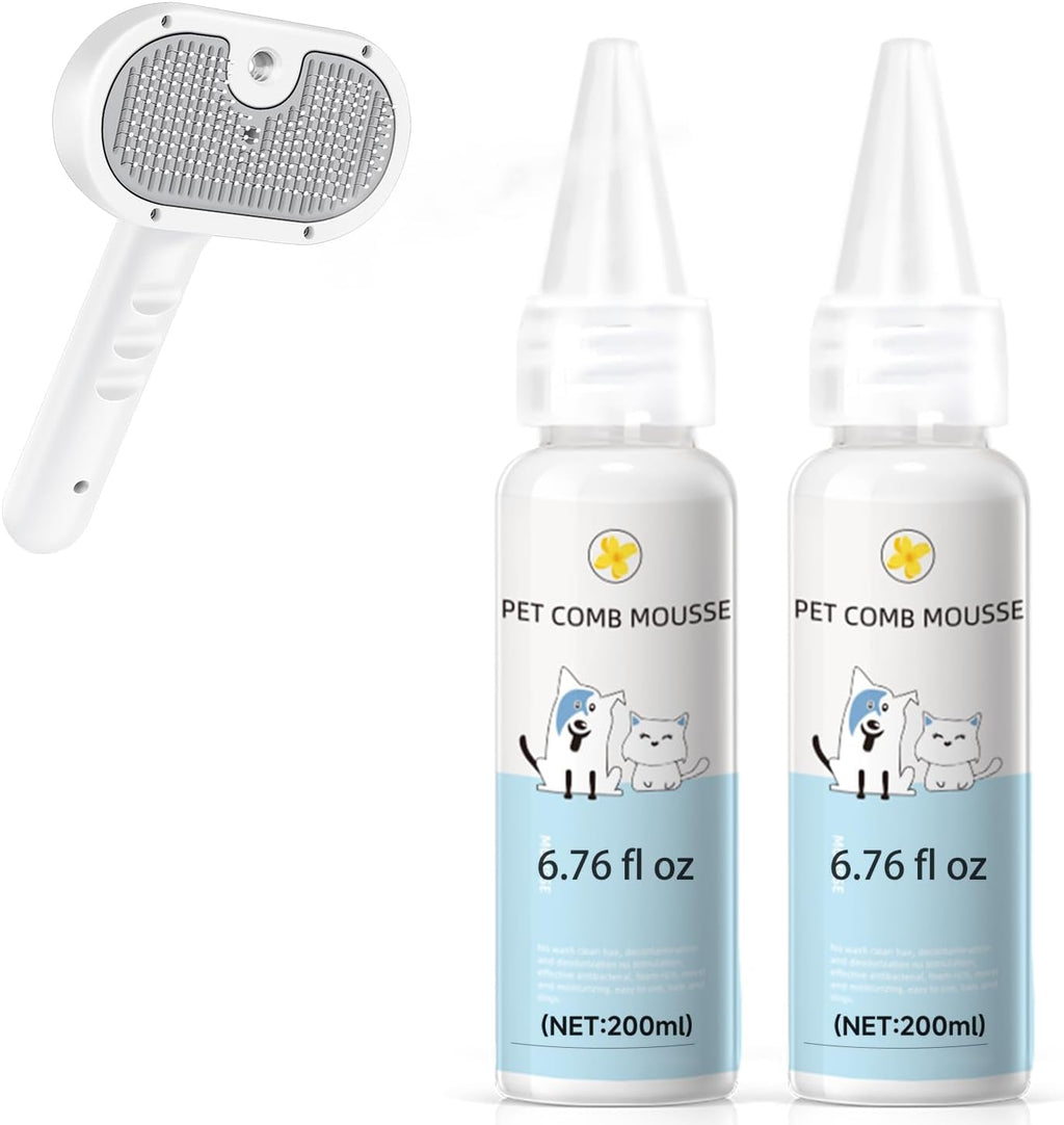 Pet Steam Brush Dog Cat 2026 New Grooming Comb for Shedding, Floating Hair, Smooth & Detangling, Gentle Cool Mist Softens Hair Reduces Static Helps Pets Who Dislike Bathing,2*Waterless Shampoo - Image 13