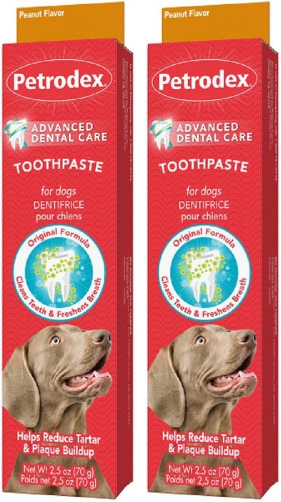 Side profile of Petrodex toothpaste tube for pets