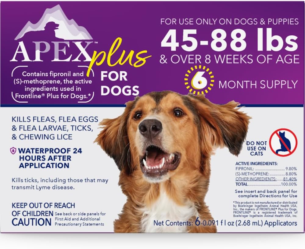 Apex Plus Flea and Tick Prevention for Dogs | Small (5-22 lbs) | 3-Month Supply | Dog Flea and Tick Treatment | 24-Hour Activation, Waterproof, 30-Day Protection - Image 12