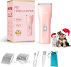 Professional Household Waterproof Low Noise Pet Hair Clippers Electric USB Rechargeable Painless Grooming Tools Hair Grooming Trimmer for Small Medium Dog Cat AP005 Green - Image 10